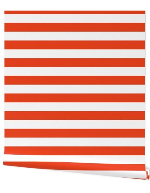 Citrus Orange Horizontal Tent Stripes Florida Colors of the Sunshine State Wallpaper