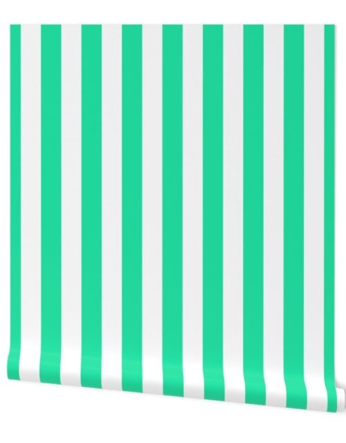 SeaMint Vertical Tent Stripes Florida Colors of the Sunshine State Wallpaper