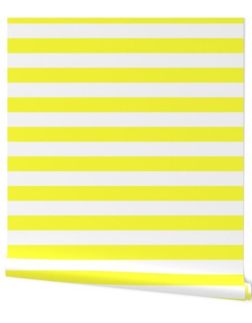 Florida Sunshine Yellow Horizontal Tent Stripes Florida Colors of the Sunshine State Wallpaper