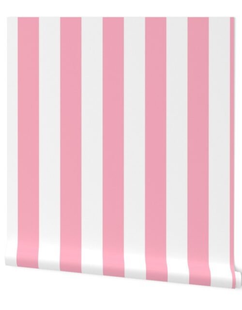 Palm Beach Pink Vertical Tent Stripes Florida Colors of the Sunshine State Wallpaper