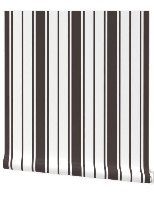 Thunder Grey Vertical Chevron French Stripes Wallpaper