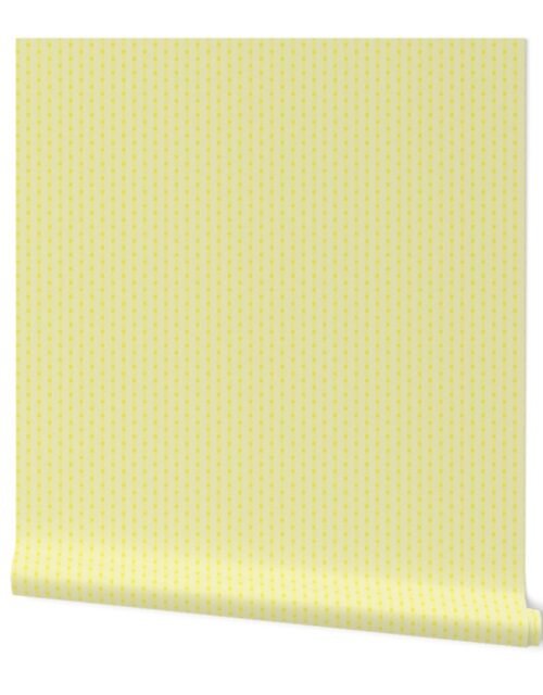 Puckered Seersucker-look Pin Stripes in Shades of Egg Yolk Yellow Wallpaper