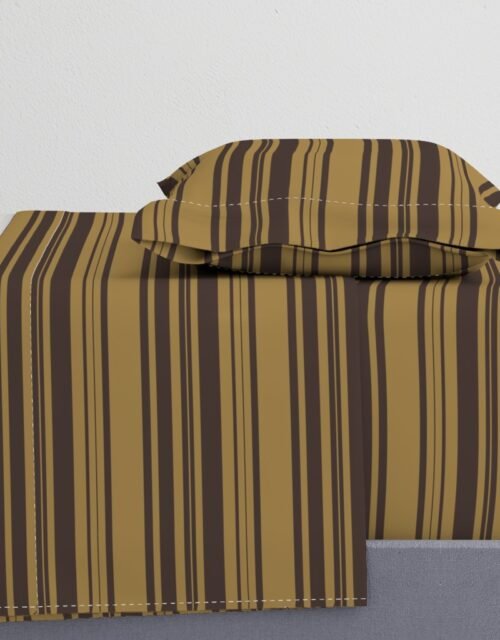 Louis Brown and Tan Dog Coordinate Horizontal Stripes Print Sheet Set