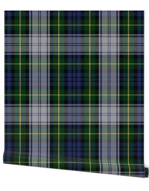 Bright Faux Gold Foil Dress Gordon Tartan Plaid Wallpaper