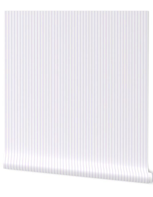 Classic 1/2 Inch Pale Lilac Pinstripe on a White Background Wallpaper