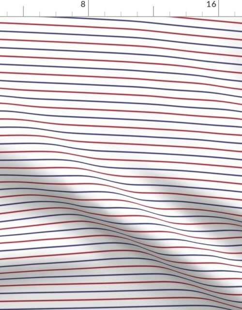 1/2 Inch Horizontal Pinstripe USA Red White and Blue Flag Colors Fabric