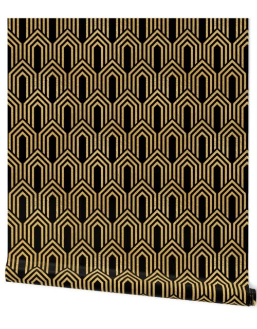 Antique Gold and Black  Art Deco Arches in Arches Wallpaper