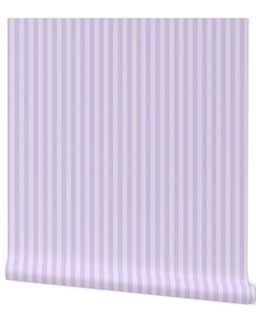 Color of the Year 2023 Digital Lavender and Tonal Lavender 1/2 Inch Cabana Stripes Wallpaper