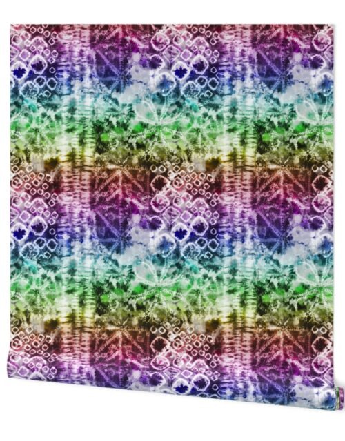 Rainbow Summer Tie Dye Batik Wax Tie Die Print Wallpaper