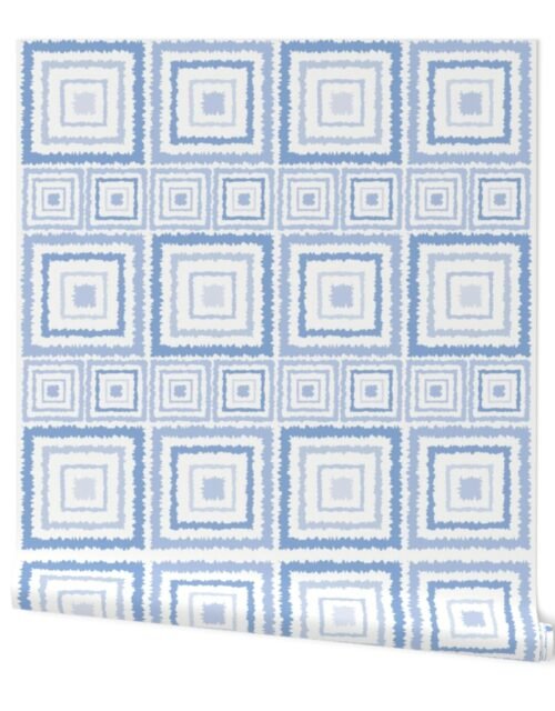 Large Blue Safari Ikat Squares Wallpaper