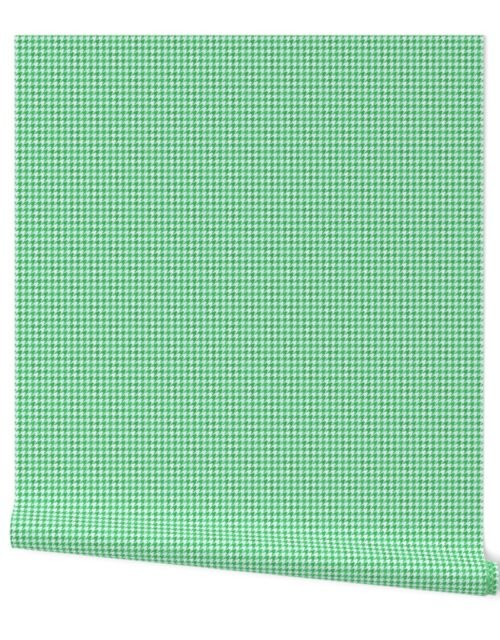 Small Fresh Green and White Handpainted Houndstooth Check Watercolor Pattern Wallpaper