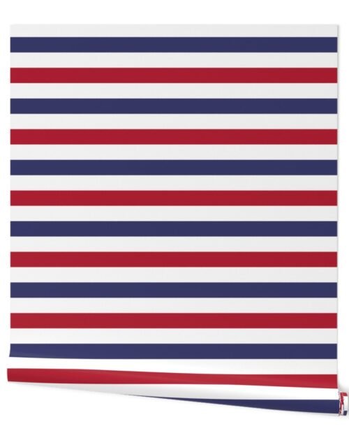 1.5 inch Flag Red, White and Blue Alternating H Stripes Wallpaper