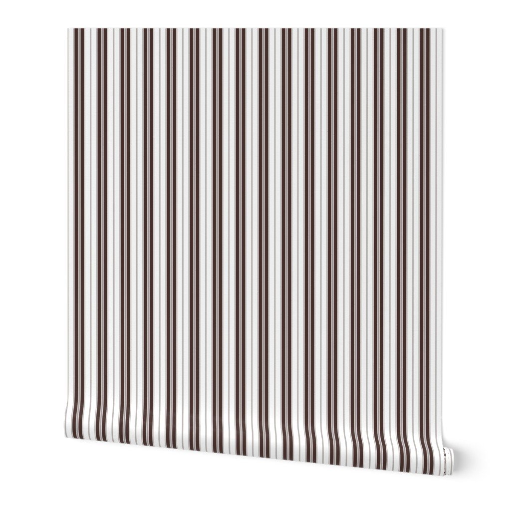 Chicory Coffee Brown and White Autumn Winter 2022 2023 Color Trend Mattress Ticking Wallpaper