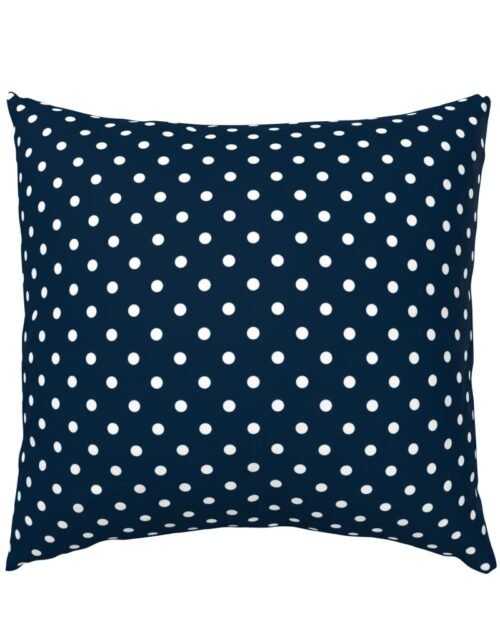 1/2 inch Classic White Polkadots on Navy Blue Euro Pillow Sham