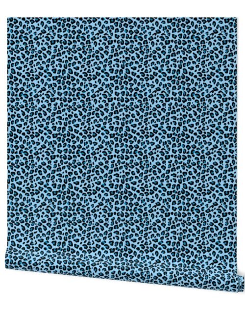 Small Blue Leopard Print Wallpaper