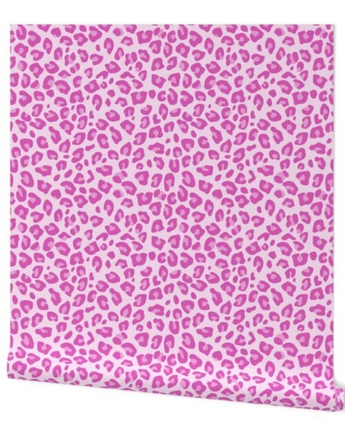 Large Pink and White Leopard Print Wallpaper