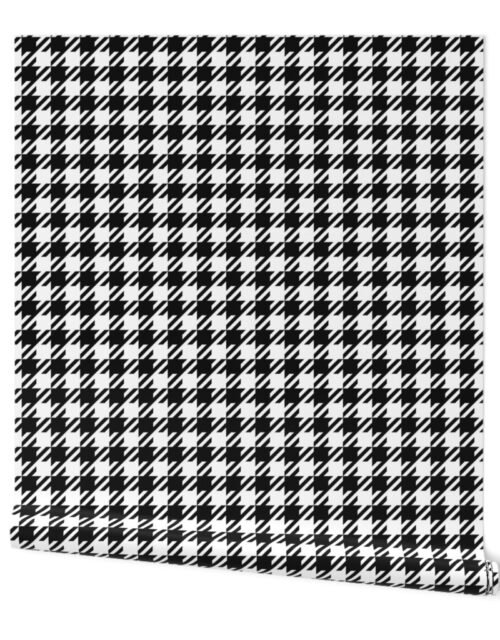 Black and White Geometric Houndstooth Gingham Repeat Wallpaper