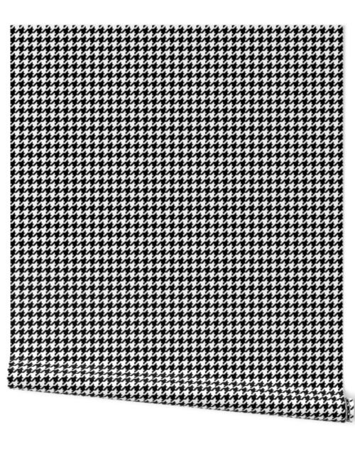 Medium Classic Black and White Geometric Houndstooth Repeat Wallpaper