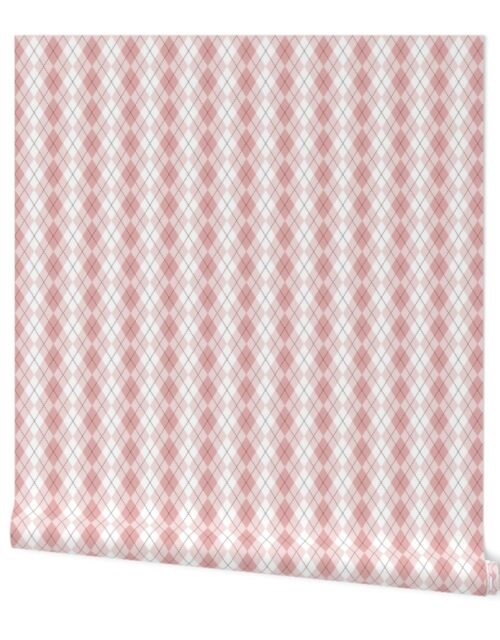 Small Light Pink Argyle Diamond Check Wallpaper