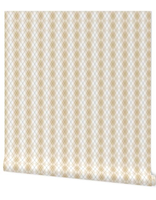 Small Light Beige Argyle Diamond  Check Wallpaper