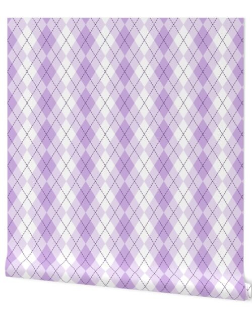 Light Violet Argyle Diamond Check Wallpaper