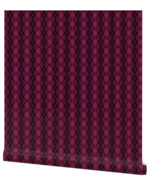 Small Dark Pink Argyle Diamond Check Wallpaper