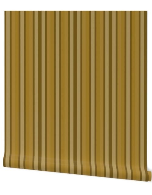 Small Mustard Shades Modern Interior Design Stripe Wallpaper