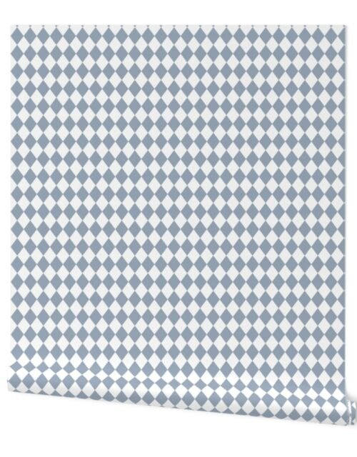 Small Fog and White Diamond Harlequin Check Pattern Wallpaper