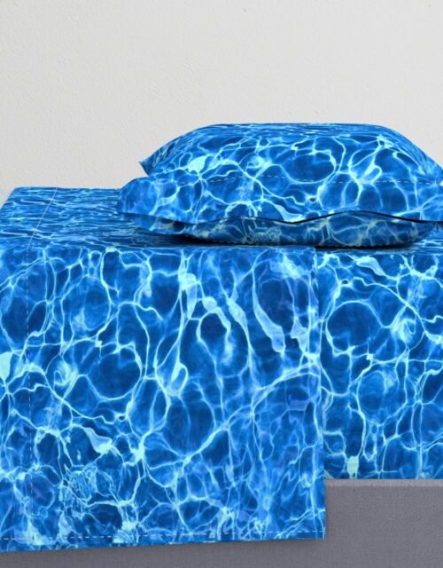 Blue Ripples in Wavy Water Sheet Set