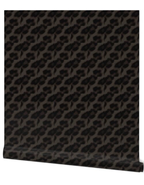 Brown Leopard Arabesque under Sheer Raven Black Wallpaper