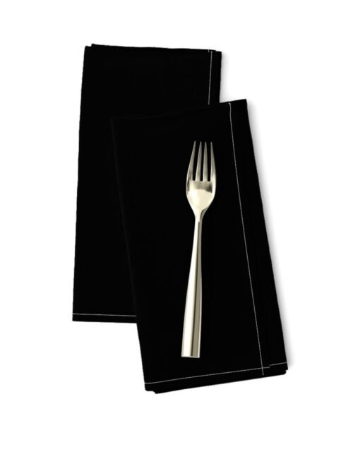 SOLID BLACK #000000 HTML HEX Colors Dinner Napkins