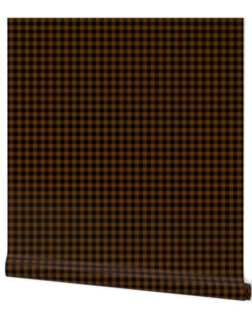 Brown and Black Buffalo Check Gingham Plaid Wallpaper