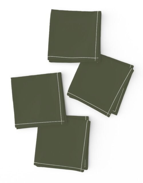 Zelensky Green Military Olive Drab Khaki Green Solid Coordinate Cocktail Napkins