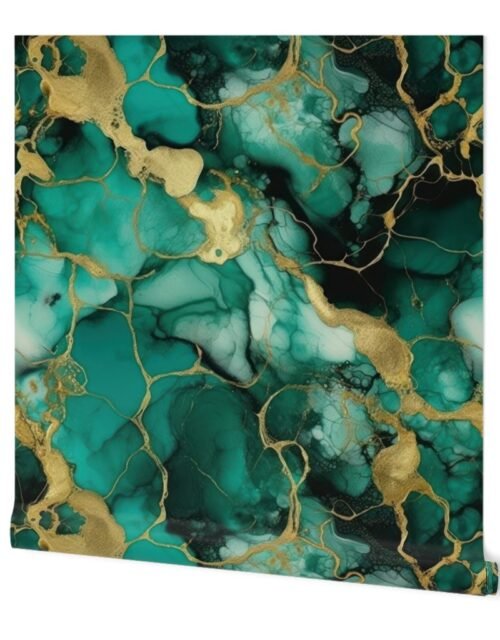 Jade and Gold Alcohol Ink 2 Wallpaper