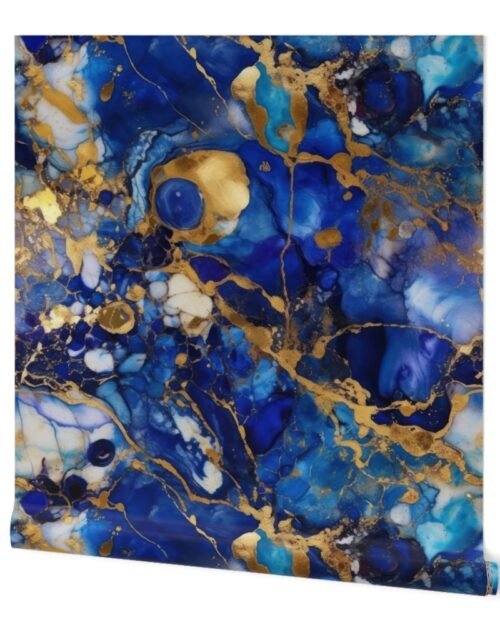 Lapis Lazuli and Gold Alcohol Ink 1 Wallpaper