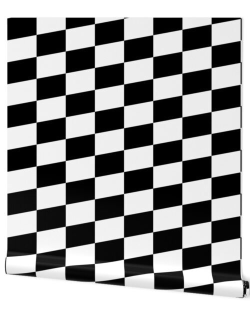 Large Black and White  Racing Check/Flag Pattern Wallpaper