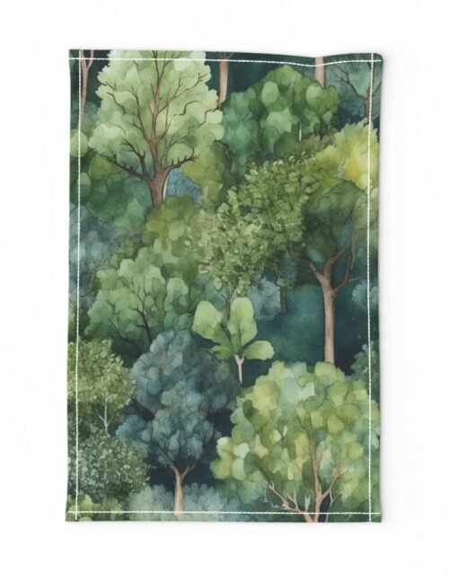 Endless Forest Watercolor Tea Towel