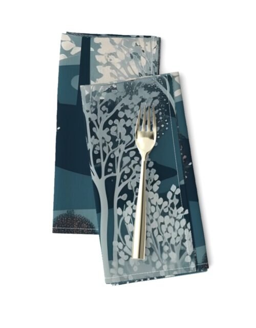 New England Endless Forest Trees Winter Dinner Napkins