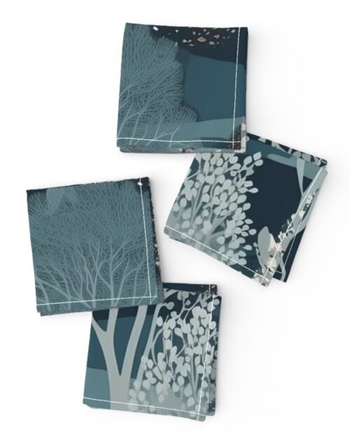 New England Endless Forest Trees Winter Cocktail Napkins