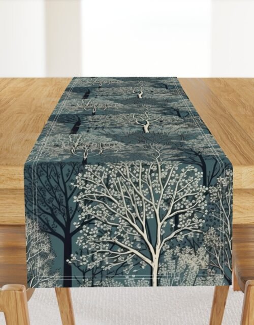 New England Endless Forest Trees Winter Table Runner