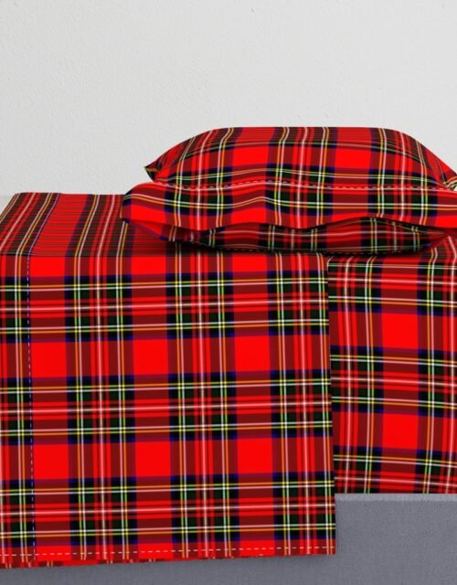 Small Bright Red and Green Stewart Christmas Tartan Sheet Set