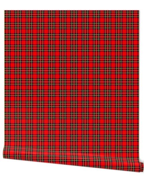 Mini Bright Red and Green Stewart Christmas Tartan Wallpaper