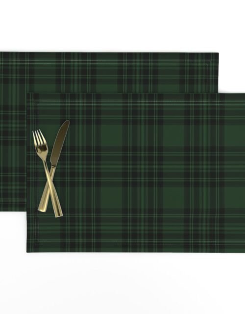 Small  Hunter Green Stewart Christmas Tartan Placemats