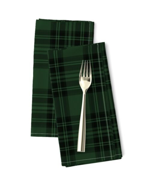 Small  Hunter Green Stewart Christmas Tartan Dinner Napkins