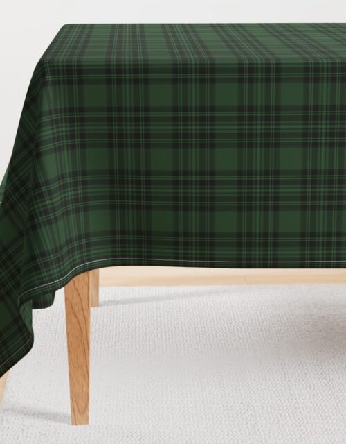 Small  Hunter Green Stewart Christmas Tartan Rectangular Tablecloth