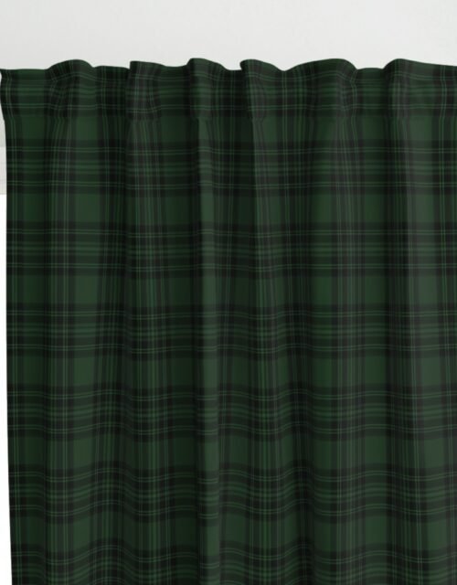 Small  Hunter Green Stewart Christmas Tartan Curtains