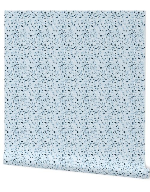 Blue Sky Blue Grey Marble Chips Terazzo Wallpaper