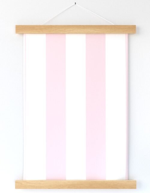 Merry Bright Pale Pink and White Vertical 3 inch Big Top Circus Stripe Wall Hanging