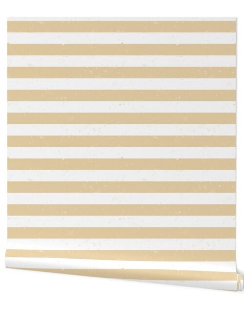 Beige and White Splattered Paint Horizontal Cabana Tent Stripe Wallpaper