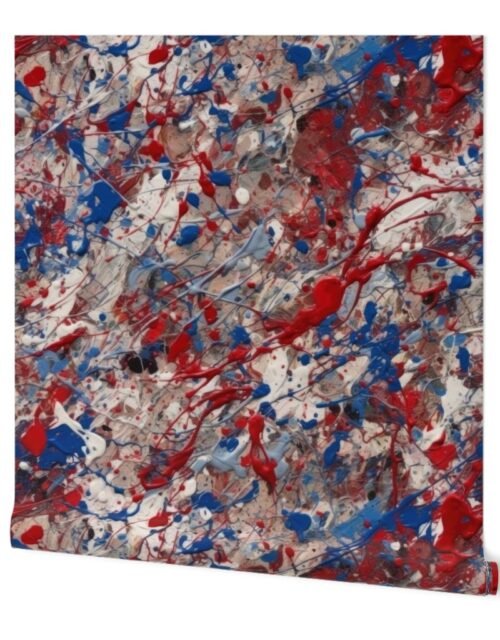 France Red White Blue Drip Paint Splatter Technique Wallpaper